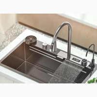 Multifunctional Smart Kitchen Sink +Pullout Faucet +Cuppress