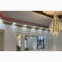 Diamond Glass Wall Decor With Gold Finishes