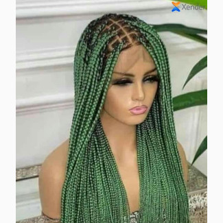 Knotless Braid, Color Green and Color 1