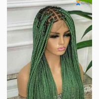 Knotless Braid, Color Green and Color 1