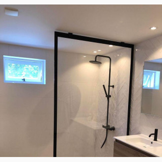 Brand New Black Framed Glass Demarcation for Bathroom