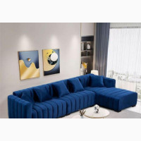 L-Shaped Fabric Sofa+Center Table Can Come in Colors