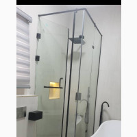 Bathroom Glass Cubicle With Black Accessories