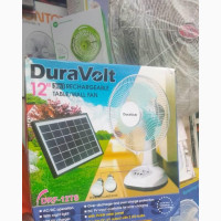 Duravolt Rechargeable Table Fan With Solar Panel - Brand New