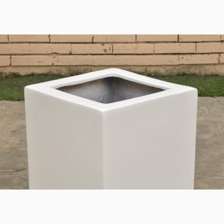 Small Square Shape Fiberglass Flower Pot Vases