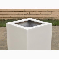 Small Square Shape Fiberglass Flower Pot Vases