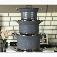 Granite Non-Stick Pot Set - 5 Pc#039;s