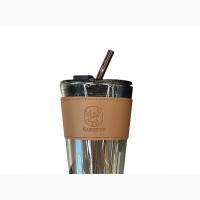 Glass Milk Cup With Lid and Straw (BIG)