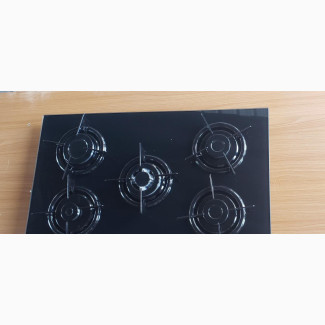 Black Glass 75cm Built-In 5 Burner Gas Cooker