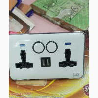 Vico Soft Touch Double Socket - High Quality UK White Colour