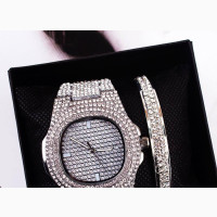 Sevin Fully Stud Glittering Watch With Bracelet (Design
