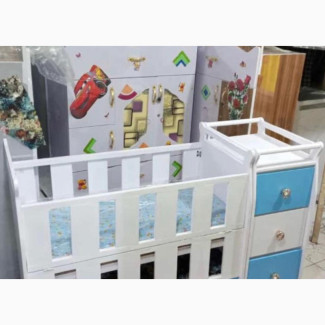 Wooden Baby Crib and Wardrobe - Brand New