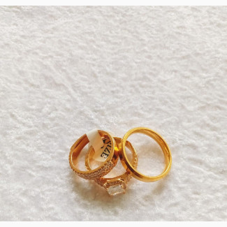 High Quality Cubic Zirconia and Steel Couple#039;s Ring Set