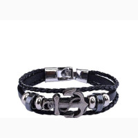 Vintage Anchor Leather Bracelet - Unisex