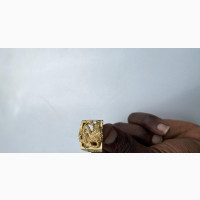 Vintage 22krt Malaysia Cuban Gold Finish 3D Dragon Ring