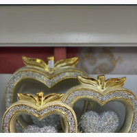 Three in One Large Diamond Crushed Heart Decor