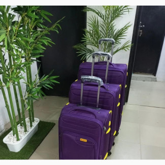 Three Set Luggage With Hand Bag Purple