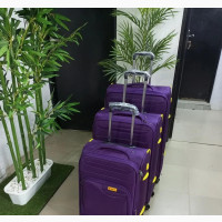 Three Set Luggage With Hand Bag Purple