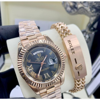 Rolex Full Day/Date Chain Watch+Bracelet+Box