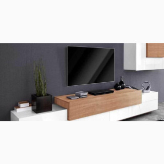 Tv Stand Made With Oak and White Finishing