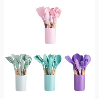 13pcs Silicon Spoons With Spoon Rest
