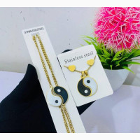 Stylish Couples or Bestfriend Necklace and Hand Bracelet