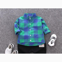 Boys Plaid Long Sleeve Shirt with Trouser - Brand New