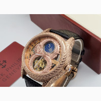 Patek Philippe Automatic Rose Gold Leather Strap Watch