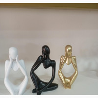 Lost in Thought Decorative Figurines - Black, White, Gold