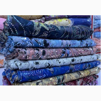High Quality African Lace Fabric With Sequins for Unisex