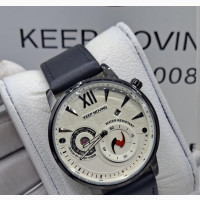 Keep Moving Genuine Leather Men#039;s Wristwatch - High Quality and Affordable