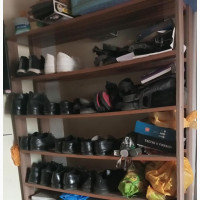 Giant SHOERACK - High Quality, 8-step, Fairly Used, Brown Color, 2 Drawers