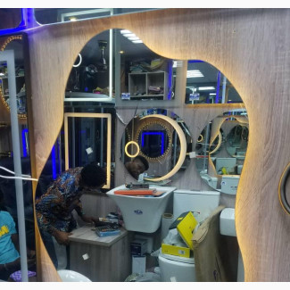 LED Mirror with 3 Different Coloured Light - Bright and Thick Glass