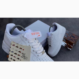 Plain White Nike Air Force Sneakers