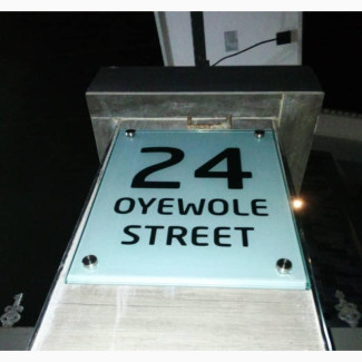 Glass House Number Sign