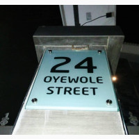 Glass House Number Sign