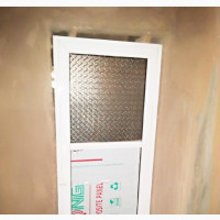 Aluminu Toilet Hinge Door With Oskiod Glass and Alco Board