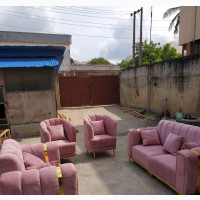 Luxurious 7 Seaters Living Room Fabric Sofa Chair