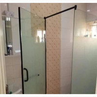 Hinge Door Shower Cubicle With Black Accessories
