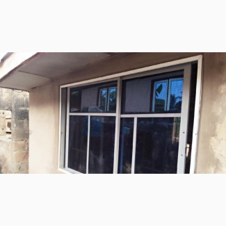 Aluminium Sliding Windows With Blue Reflective Glass and Net
