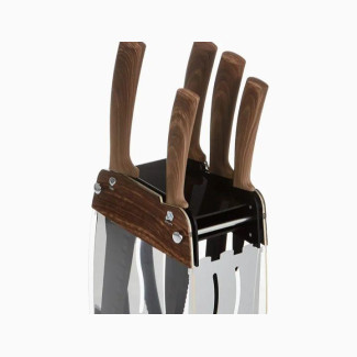 Moncayo 6-Piece Stainless Steel Knife Set, Brown
