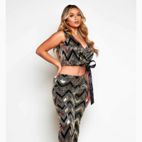 Sequin Crop Top and Pants Size: 6, 8, 10
