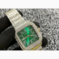 Original SANTOS DE CARTIER Crested Body With Iced Stones