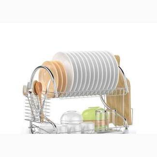 2 Layer Stainless Steel Dish Drainer - Brand New