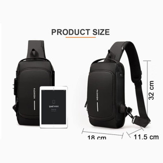 Men Anti Theft Waterproof Crossbody Bag With Anti Lock
