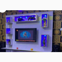 Floating TV Shelve with Lights and Shelves for Decoration