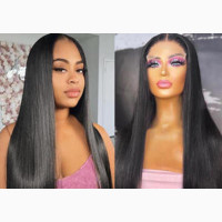 Black Long Straight Closure Wig