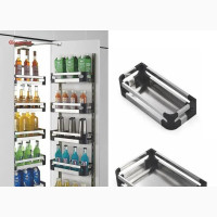 Kitchen Stainless and Glass Pantry Unit