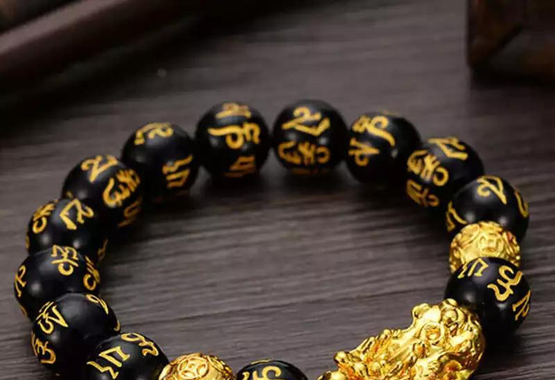 Фото 1/1. Original Feng Shui Obsidian Stone Beads Bracelet