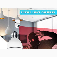 CCTV Camera, Bulb Security Light Camera With Speaker Pan Tilt and Mic